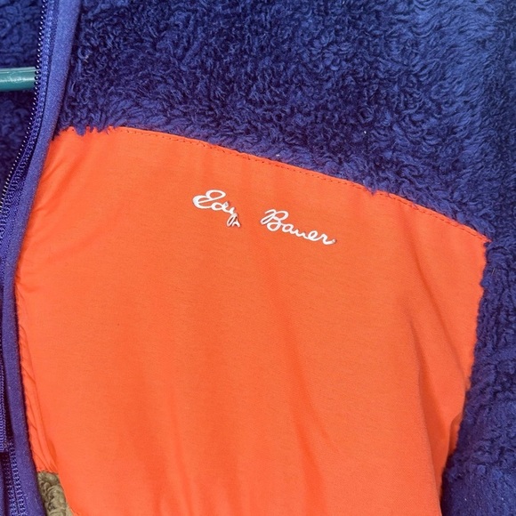 Eddie Bauer Fleece Jacket - Navy, Orange, Olive - Picture 3 of 6